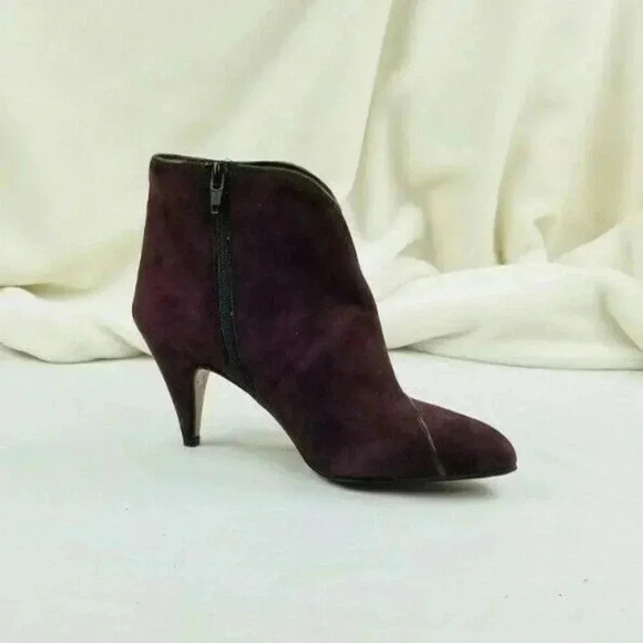 Andrea Carrona Made in Italy Burgundy Side Zip Ankle Boots Size 36 (US 6-6.5) - Picture 2 of 9